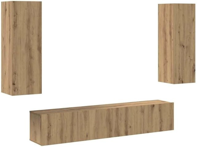 vidaXL TV-Schrank-Set 4-teilig in Artisan-Eiche Mittelbraun aus Holzwerkstoff für dein Wohnzimmer - Bild 1