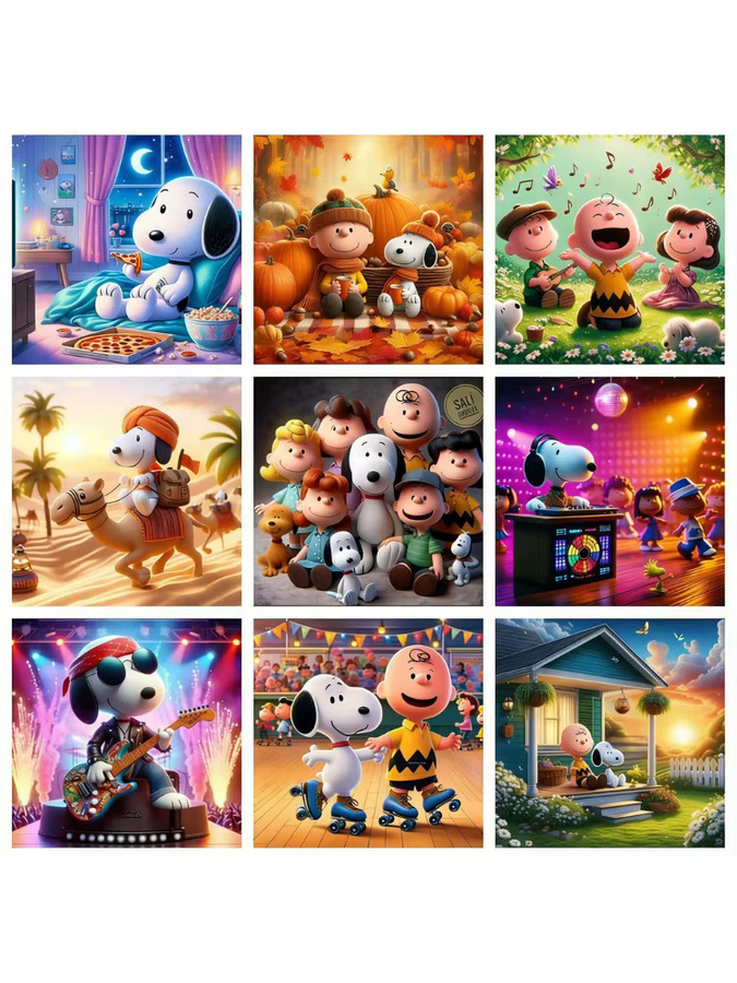 KAYOU Peanuts Snoopy Cartoon 5D DIY Diamant-Malerei-Set in Multicolour - Bild 2