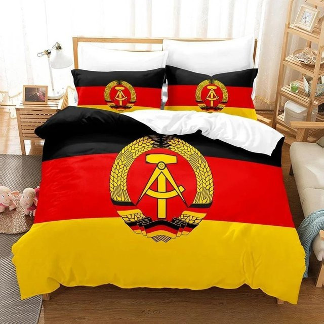 Bettwäscheset Deutschland Flagge von Binchi Outdoor Product mit Bettbezug und Kissenbezug, Mehrfarbig, B/H: 173 x 218 cm - Bild 1