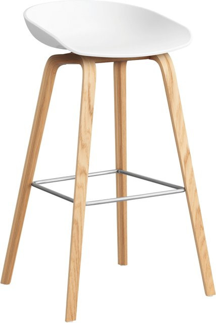 HAY About A Stool AAS 32 Hocker in Weiß mit Eichenholz oder Walnussholz und Polypropylen - Bild 1