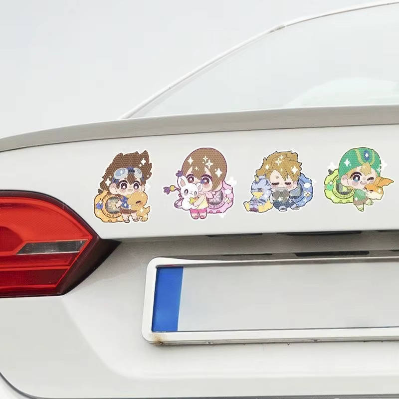 Bandai Digimon Agumon Reflektierender Warnsticker in Multicolor für Elektrofahrzeuge und Helme - Bild 4
