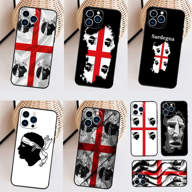 Sardinien-Flagge Schutzhülle für iPhone 15 16 17 Pro Max 14 13 12 11 Plus mini und 16e Rückseiten-Cover - Bild 1