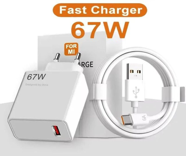 Xiaomi 67W USB-Schnellladegerät mit USB-C Typ C Kabel in Weiß - Bild 1
