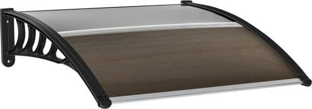 Outsunny Pultvordach modern braun, wandmontiert mit Polycarbonat-Dach, B/H/L: 96,5 x 27 x 103 cm - Bild 1