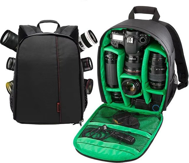 KAFNHCKA Multifunktionaler Outdoor-Kamerarucksack aus Oxford-Gewebe als Video-Digital-Schultertasche für DSLR Sony Nikon Fuji in Schwarz oder Lila - Bild 1