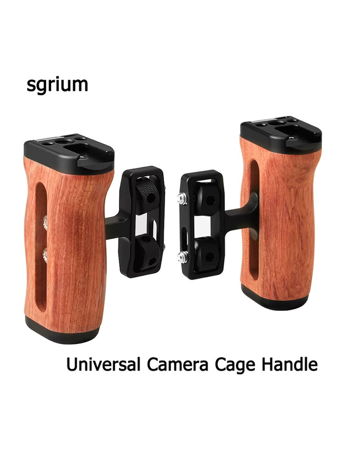 sgrium Universal-Kamerakäfig für Sony mit Holzgriff und Kaltschuh in Schwarz - Bild 5