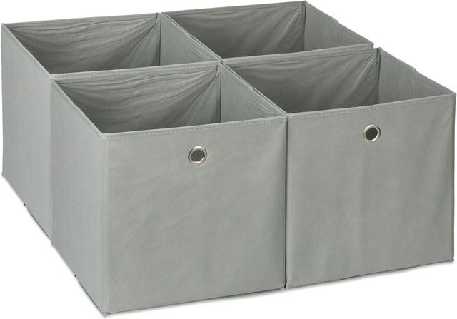 Relaxdays Faltbox aus Polyester und Pappe in Grau, B/T/H: 30 x 30 x 30 cm - Bild 1