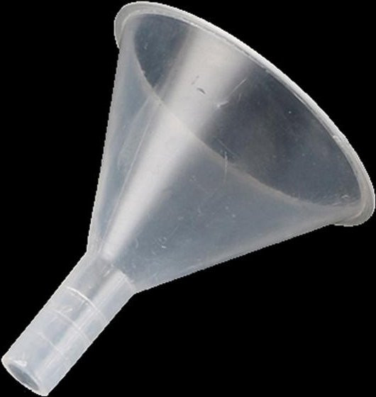 5er Set Mini Trichter von XIALUOSHAN aus Kunststoff, transparent, Durchmesser: 50 mm und 75 mm, ideal als Flüssigkeitsspender und Diffusor für Laborgeräte, Parfüm oder ätherische Öle - Bild 1
