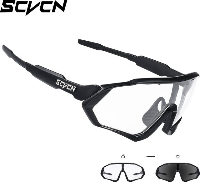 SCVCN Photochrome Sportsonnenbrille, Vollrand, Schwarz, Unisex - Bild 1