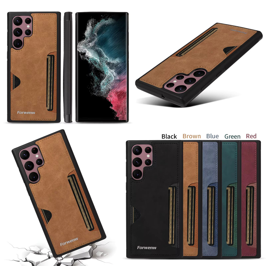 Retro Leder Handyhülle für Samsung Galaxy S25 S24 S23 S22 S21 S20 S10 Ultra Plus Note 20 Luxus Cover mit Kartenfach - Bild 4