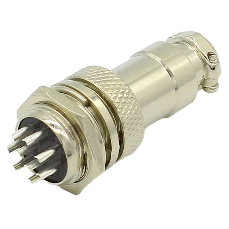 ELECAPITAL GX16-9 Rundsteckverbinder Set mit 9 Pins, Männlich und Weiblich, Durchmesser 16mm, Farbe: Silber - Bild 2
