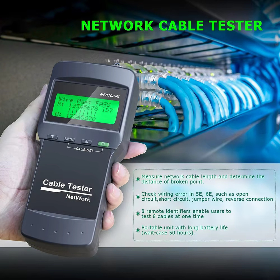 NOYAFA NF-8108M Netzwerkkabeltester mit Kabeltracker und Kabelfehlerfinder in Schwarz - Bild 5