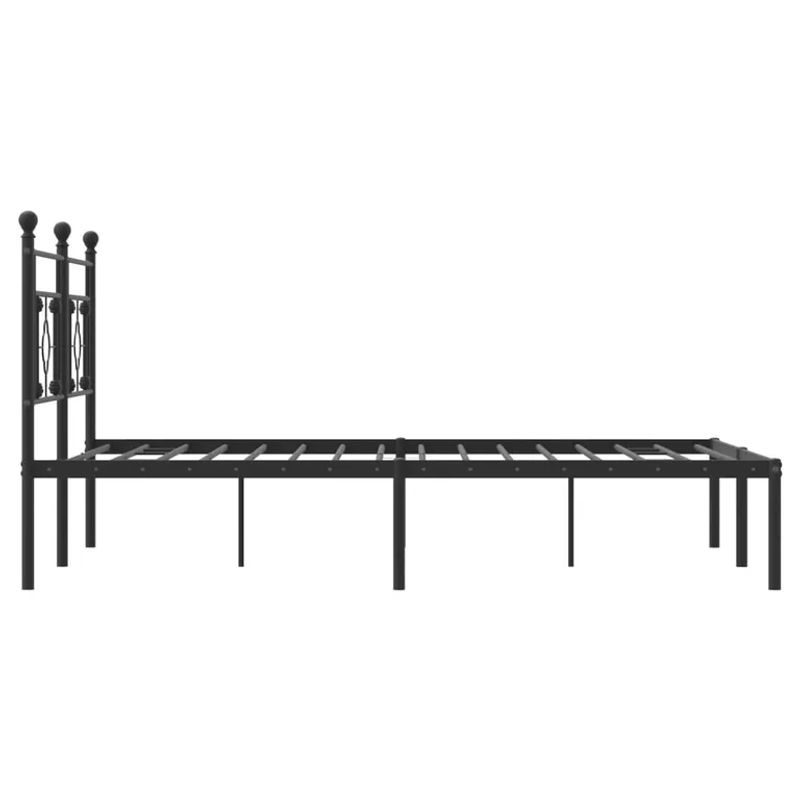 Vidaxl Metallbettgestell mit Kopfteil im Industrial-Stil, Schwarz, B: 160 cm, L: 200 cm - Bild 2
