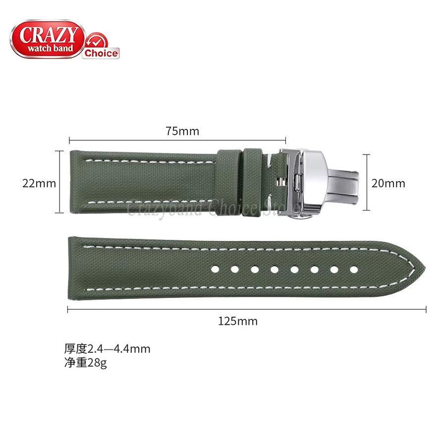 Uhrenarmband Textil/NATO, Edelstahl, Schwarz, Unisex - Bild 5