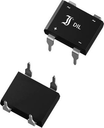 Diotec B40FD Brückengleichrichter DIL in Schwarz, 80V, 1A - Bild 1