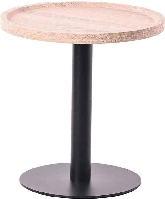 CLP Beistelltisch Aspen Couchtisch mit runder Holzplatte und matt-schwarzem Metallgestell - Bild 1