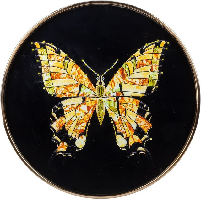 Formano Wandbild Diamant Schmetterling Wanddeko in Multicolour aus Glas, Durchmesser: 60 cm - Bild 1