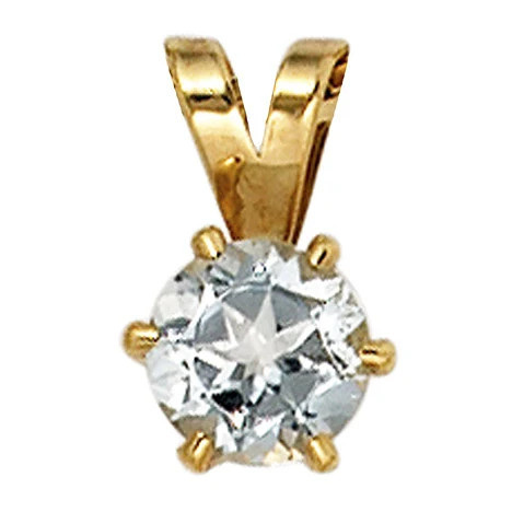 Colfem Anhänger 585 Gelbgold, Aquamarin, hellblau - Bild 1