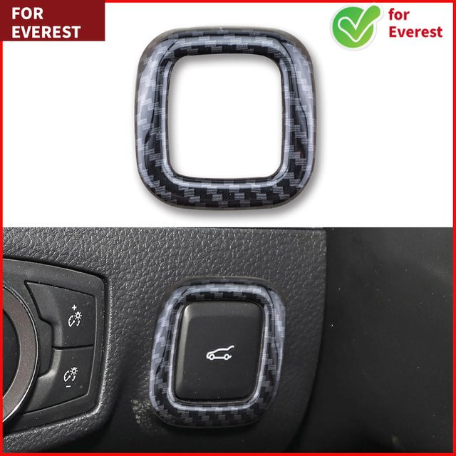 Carbon Faser Zubehör für Ford Ranger Everest Endeavour 2015-2020 Rücklicht Schalter Panel Rahmen Abdeckung Aufkleber in Schwarz - Bild 1