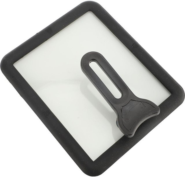 mfySpace Tamagoyaki Pfannendeckel für japanische Omelettpfannen aus Glas mit Silikonrand und Sichtfenster, Weiß/Transparent - Bild 1