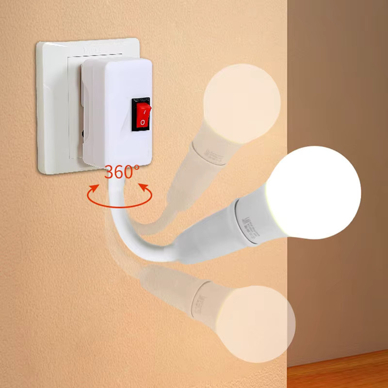 Szaoju Flexibler E27 Lampenfassung Extender mit rotierender Basis in Weiß - Bild 3