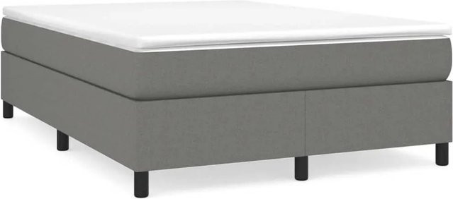 vidaXL Boxspringbett mit Matratze und Taschenfederkern in Dunkelgrau, B/T: 140 x 200 cm - Bild 1
