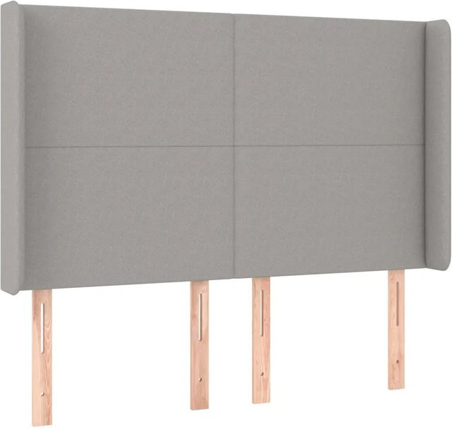 vidaXL LED Kopfteil in Hellgrau mit USB-Ladeport und integrierter Beleuchtung, Breite: 147 cm, Tiefe: 16 cm, Höhe: 118 cm bis 128 cm - Bild 1