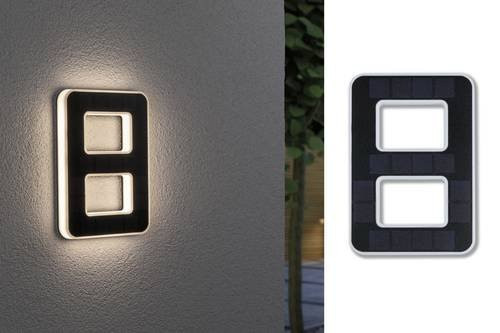 Paulmann Solar-Hausnummernleuchte 79849 in Schwarz mit warmweißem LED-Licht für Garten und Wand - Bild 1
