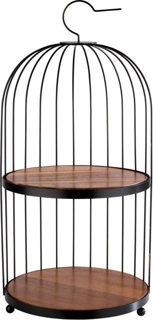 APS Buffetgestell BIRDCAGE aus Akazienholz und Metall, rund, braun/schwarz, Durchmesser: 26 cm, Höhe: 54 cm - Bild 1