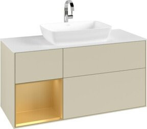V&B Waschtischunterschrank Finion in Silber und Gold, lackiert, Breite: 120 cm, Tiefe: 50,1 cm, Höhe: 50,1 cm - Bild 1