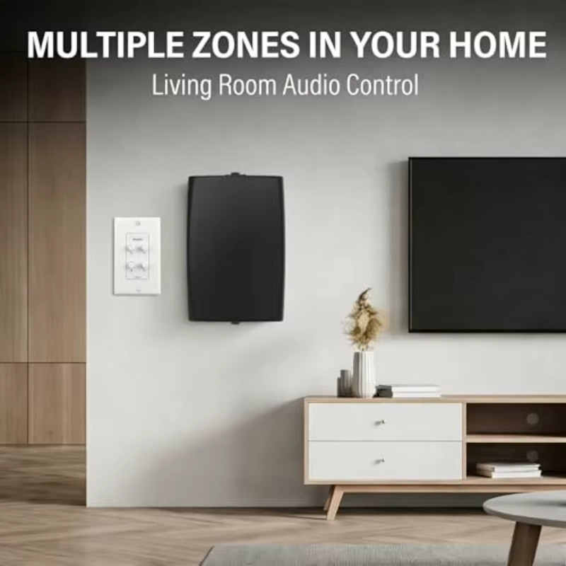 Herdio Einbau-Lautsprecherauswahl-Schalter 4-Kanal-Heimaudio-Controller in Weiß mit 120W Spitzenleistung - Bild 2
