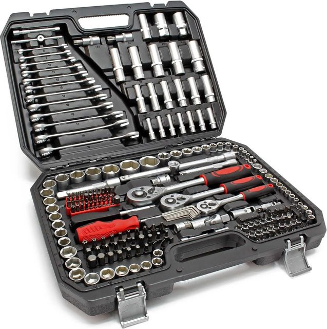 Wiltec Ratschen-Steckschlüssel-Satz 215-teilig in Multicolour mit 1/4 Zoll und 1/2 Zoll aus Stahl - Bild 1