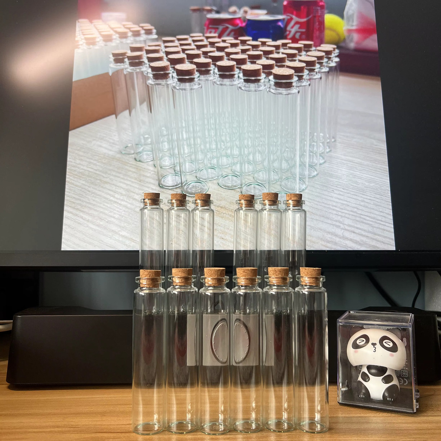 LYGIL Mini-Glasflaschen für Weihnachtsdeko und Bastelarbeiten, transparent, 25 ml, H x B x T: 100 x 12 x 22 mm - Bild 4