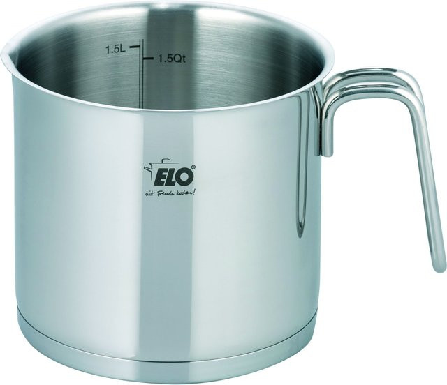 Milchtopf CITRIN von elo aus Edelstahl in Silber mit Glasdeckel, 0,73 l - Bild 1