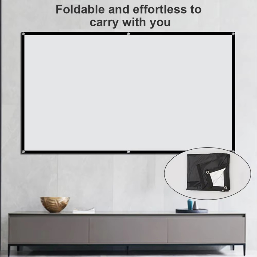 VEIDADZ Projektorleinwand für Innen und Außen, 60–150 Zoll, Weiß und Schwarz, knitterfreies Design - Bild 4