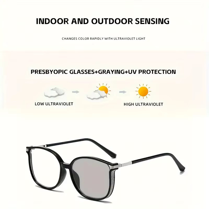 ZXWLYXGX Lesebrille für Damen, Vollrand, schwarz, farbwechselnd, Anti-Blaulicht - Bild 2