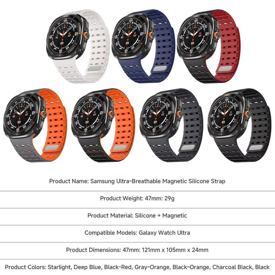 CHIICSMART Uhrenarmband Silikon, Samsung Galaxy Watch Ultra 47mm - Bild 3