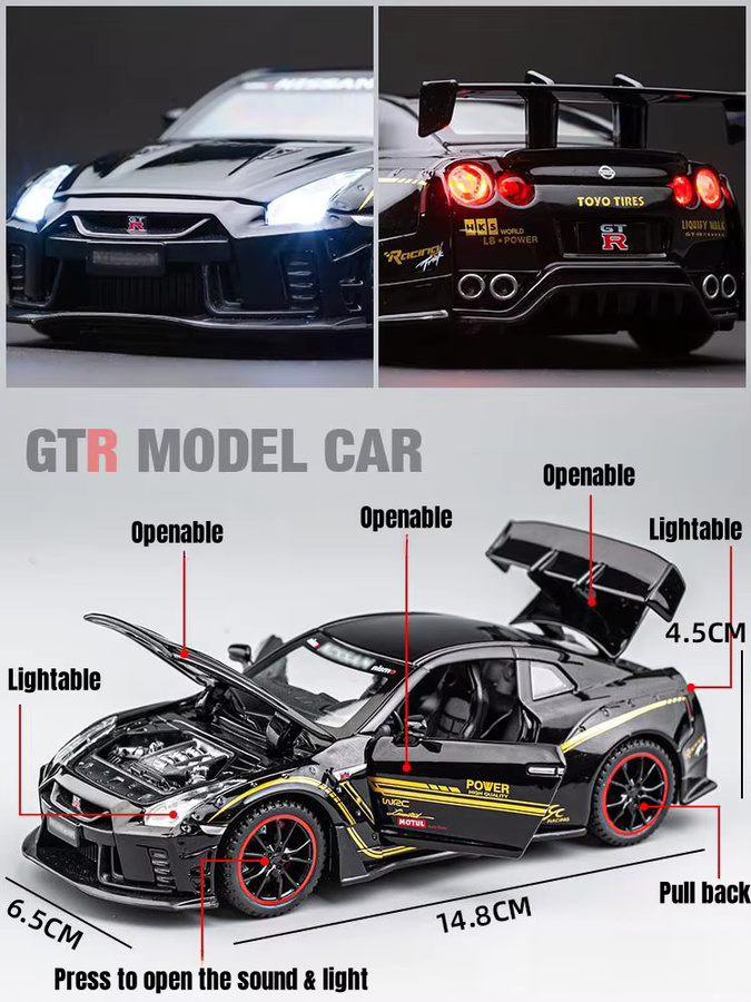 RMZ CiTY Nissan Skyline GTR R35 Nismo GT3 Racing, Spielzeug Auto Modell, 1:32, mit Licht und Sound - Bild 4