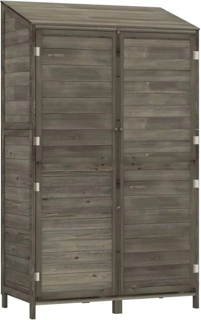 vidaXL Geräteschuppen aus Massivholz Tanne in Anthrazit, B/T/H: 102 x 52 x 174,5 cm - Bild 1