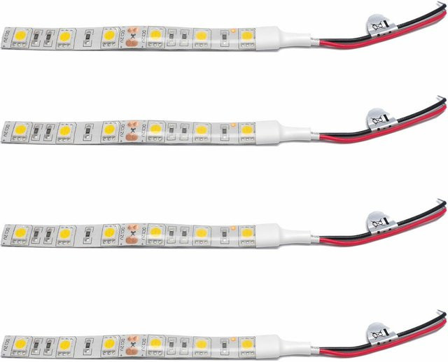 10 Stück JOYPINJ LED flexibler Streifen 12 V SMD 5050 für Auto LKW Wohnwagen und Küche in Weiß, Länge: 1 m - Bild 1