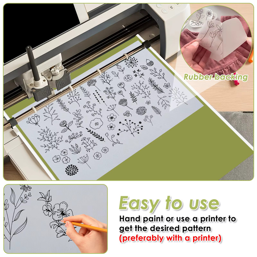 Wasserlösliche selbstklebende Stickerei-Stabilisatoren aus Papier in Weiß, 10/5 Stück DIY Nähzubehör - Bild 3