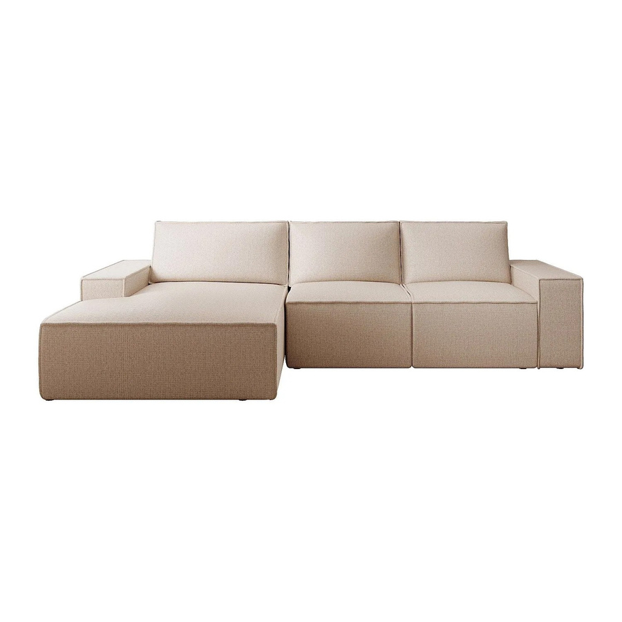 Vente-unique Schlafsofa Amelia in Beige mit L-Form und Schlaffunktion, Breite: 297 cm - Bild 2