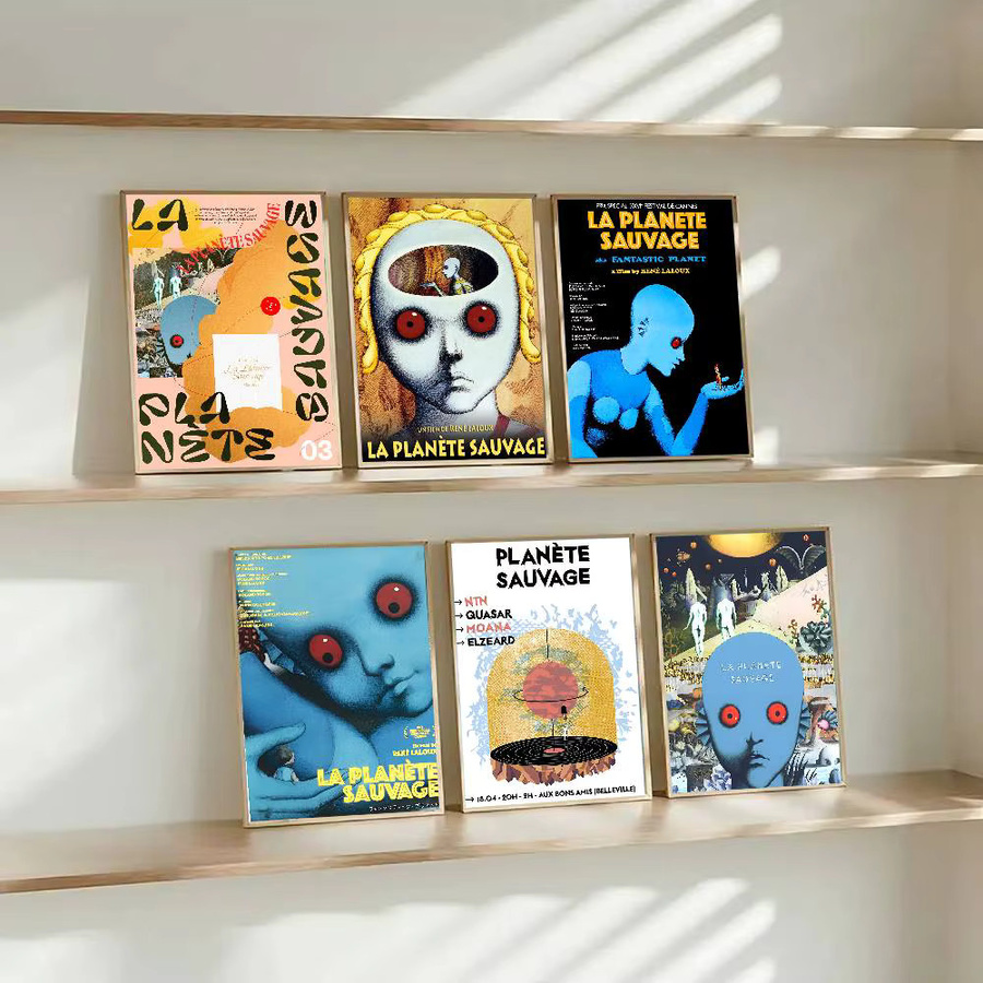 La Planete Sauvage Poster Fantastischer Planet Wandkunst Aufkleber Retro Abstract Multicolour - Bild 3