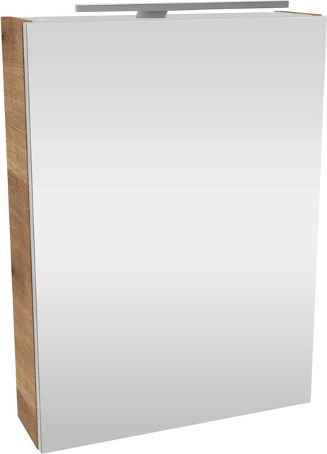 Fackelmann Spiegelschrank SBC Asteiche in Grau mit Softclose-Türen und LED-Beleuchtung, B/H/T: 50 x 68 x 15,3 cm - Bild 1