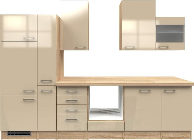 Küchenzeile Flex-Well ohne Elektrogeräte in Nepal (Braun/Beige) 310 cm - Bild 1