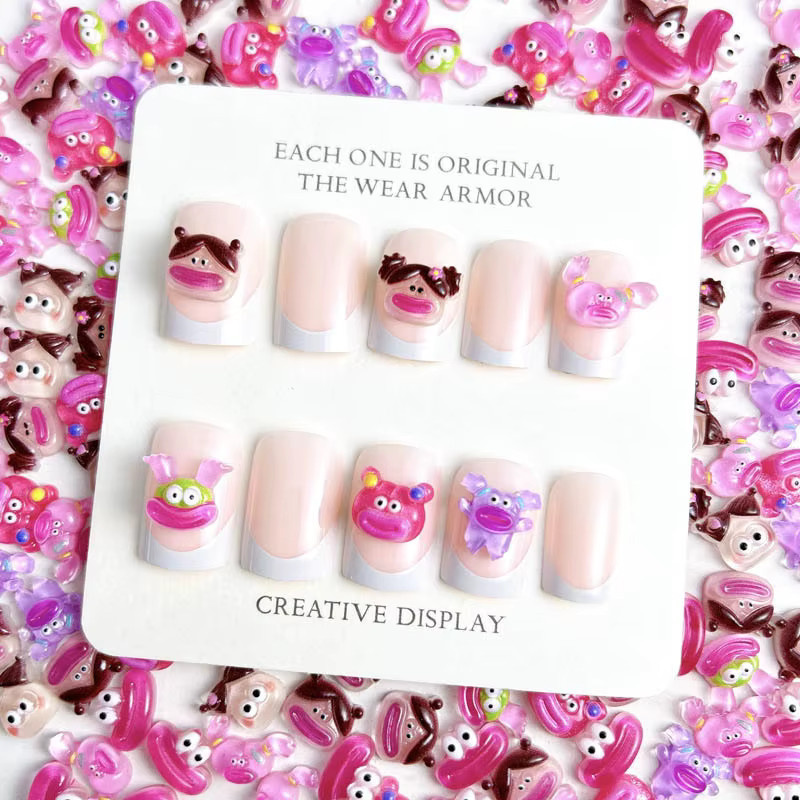 30 Stück Cartoon Harz 3D Nagel Charms, Mini Wurst Mund Nail Art Dekoration - Bild 2