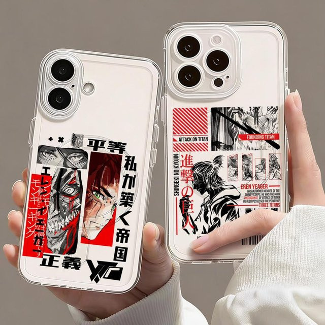 Anime A-Attack On Titan Magnetische Transparente Handyhülle für Apple iPhone 17 16 15 14 13 12 Pro Max Plus mit kabelloser Abdeckung - Bild 1