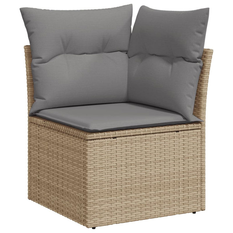Vidaxl 11-teiliges Gartenmöbel-Set aus Rattan und Holz mit Kissen in Beige - Bild 3