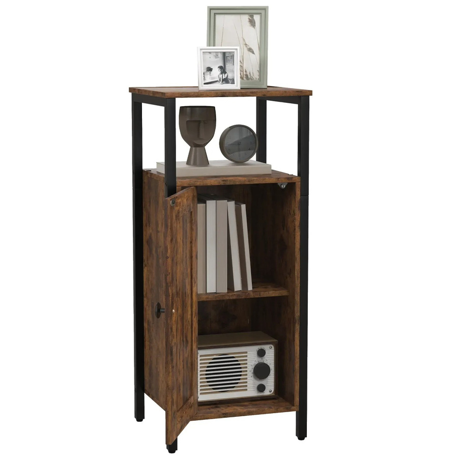 HOMCOM Beistelltisch im industriellen Stil aus Spanplatte und Stahl, Braun, B: 30 cm, T: 30 cm, H: 80 cm - Bild 2