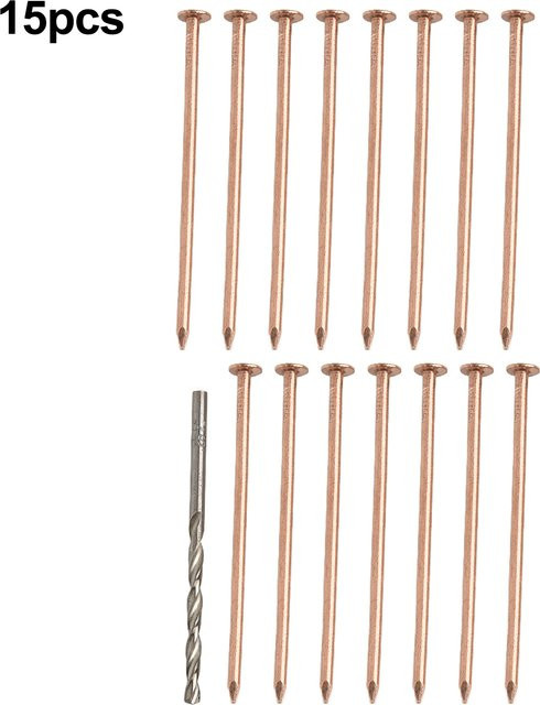 20er-Pack DAZZLEEX Kupfernägel zur Stumpfentfernung von Baumstümpfen und Wurzeln, 10,16 cm lang, Farbe: Kupfer/Messing/Braun - Bild 1